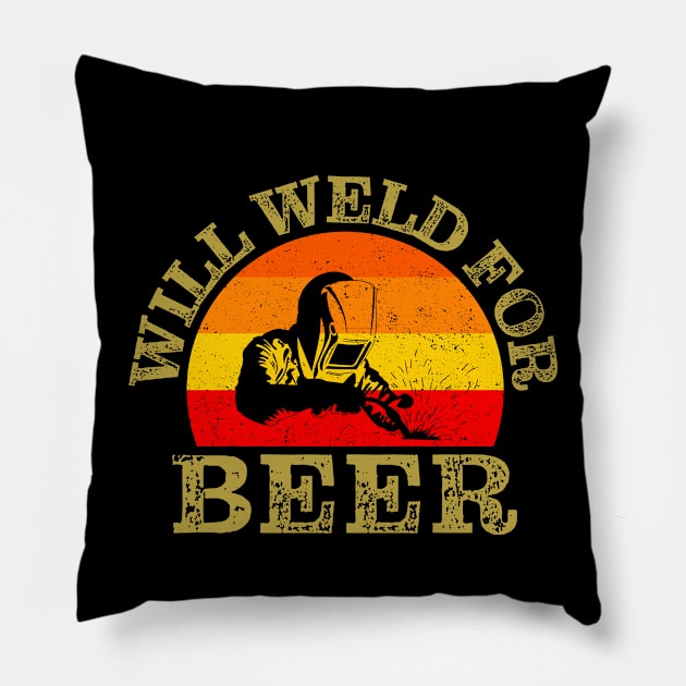 Will Weld For Beer Pillow by Jas-Kei Designs