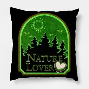 Nature Lover Earth Day Shield Heart Design Pillow