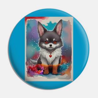 Watercolor Dog 1 - Japanese Retro Art Pin