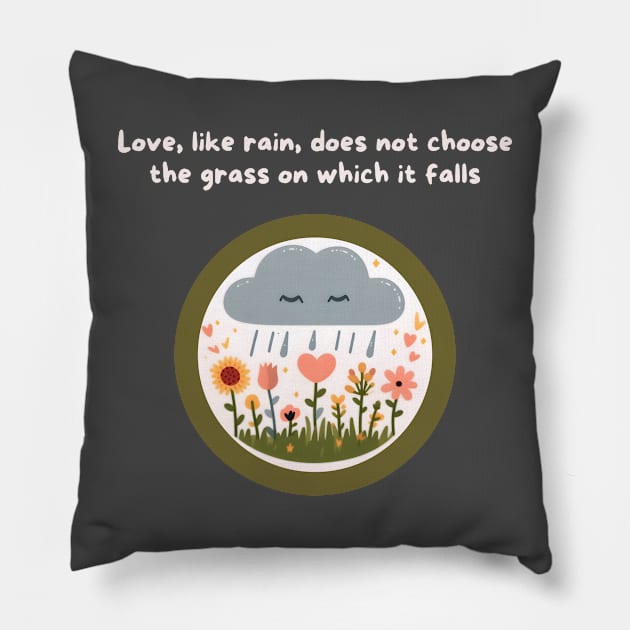 Love, like rain - African Proverb Pillow by Afroisms