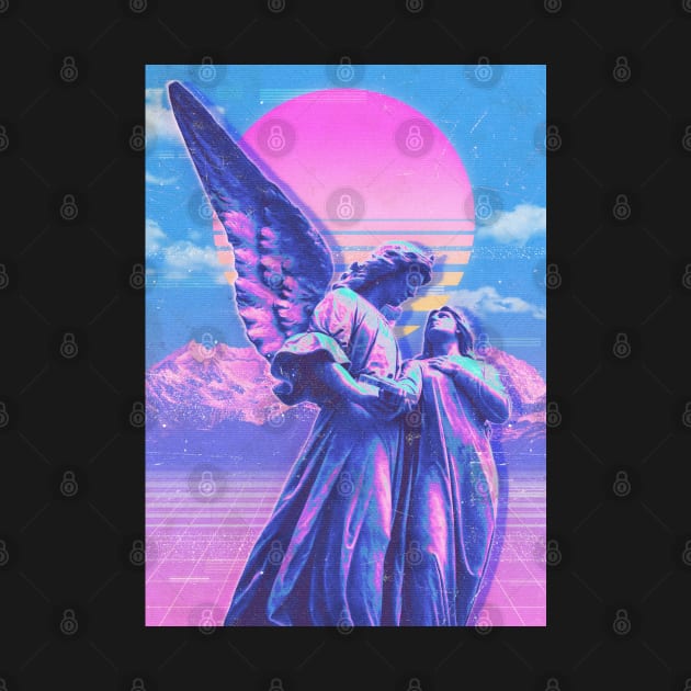 angel statue synthwave by ezx