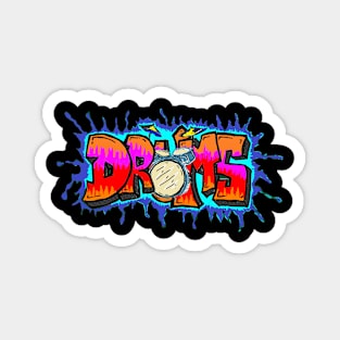 Drums Graffiti 2 by LowEndGraphics Magnet