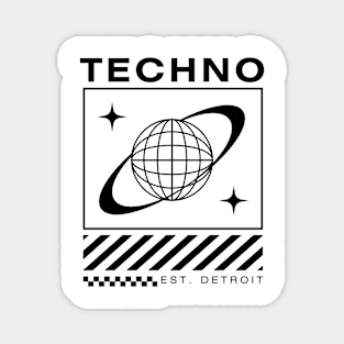 TECHNO  - Ring Planet Y2K (Black) Magnet