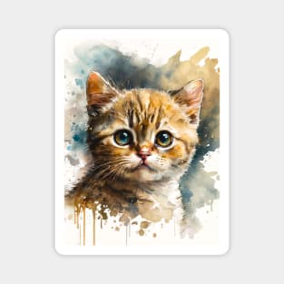 Charming Cat Art in Watercolor Magnet