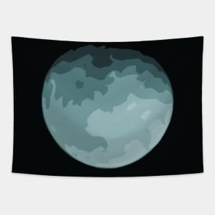 Abstract Blue Fire Moon Tapestry