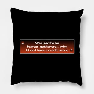 Why do I have a credit score? - Anti Capitalist Meme Pillow