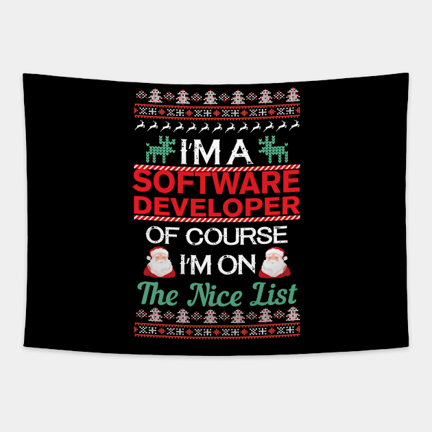 Ugly Christmas Software Developer Gifts, Ugly  Software Developer Christmas Gifts Tapestry by StudioElla