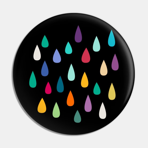 Rainbow Raindrops Jewelled Multicolour Colourful Pin by Cecilia Mok