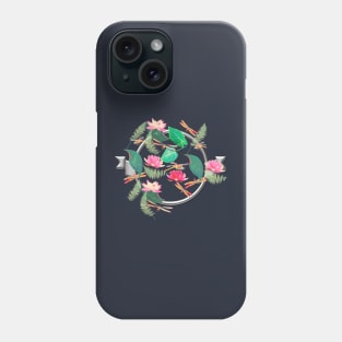 Dragonflies and Lotus Flowers Phone Case