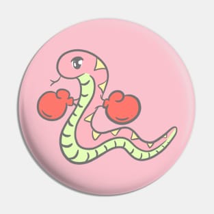 The Boxing Snake Cartoon Pin