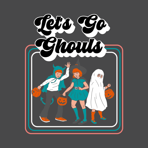 Let's Go Ghouls, Cute Retro Trick or Treaters by AddiBettDesigns