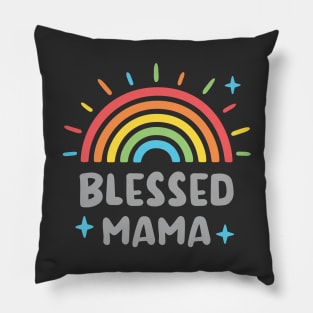 Blessed Mama Rainbow Pillow