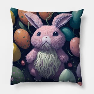 sad bunny easter sticker Pillow