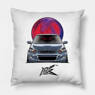 hyundai accent stanced denim blue Pillow