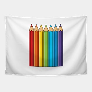 Rainbow Coloring Pencils Tapestry