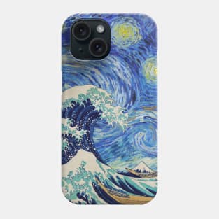 The Great Wave x Starry Night - Hokusai x Van Gogh Phone Case