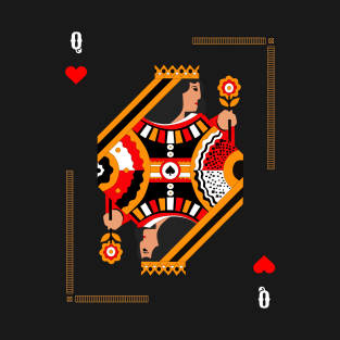 Queen of Hearts - Poker Card Design T-Shirt