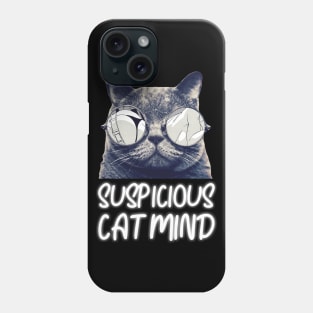 Suspicious Cat Mind Neon Funny Cat Phone Case