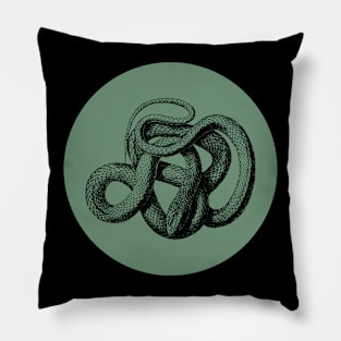 Halloween Snake, Portents, Omens, Signs, and Fortunes - Sage and Black Style Pillow