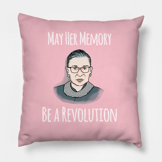 RBG May Her Memory Be a Revolution Pillow by evilducky