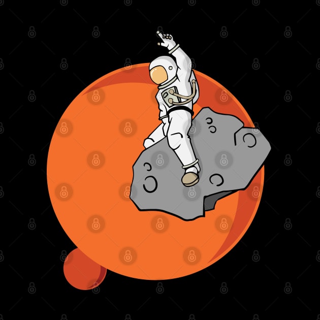 Astronaut Riding an Asteroid by Huhnerdieb Apparel