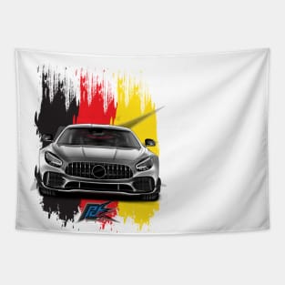 mercedes amg gt r silver Tapestry