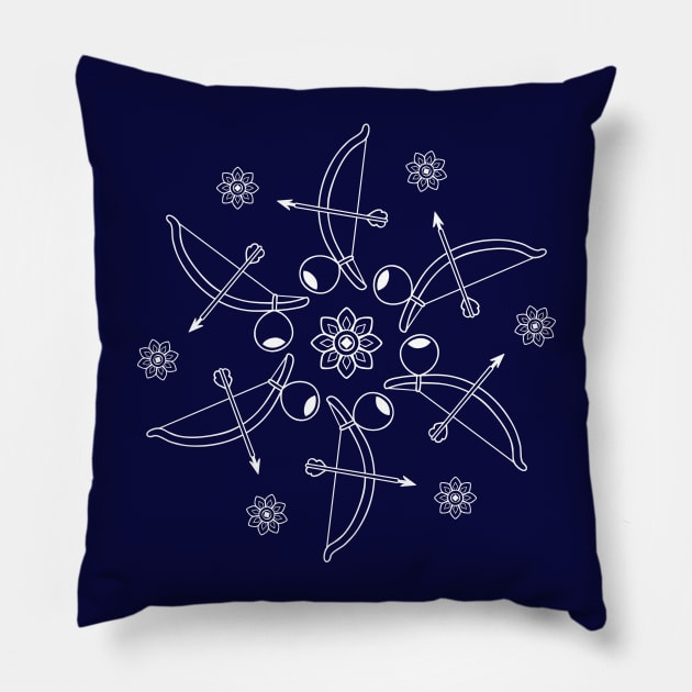 Flor de Berimbau (bright) Pillow by Eduardo Tejedor