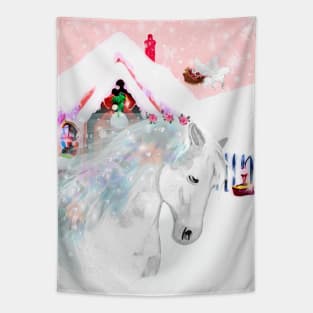 Horse Lovers Christmas Decoration Tapestry