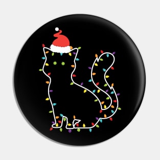 Christmas Cat Made of Lights Pin