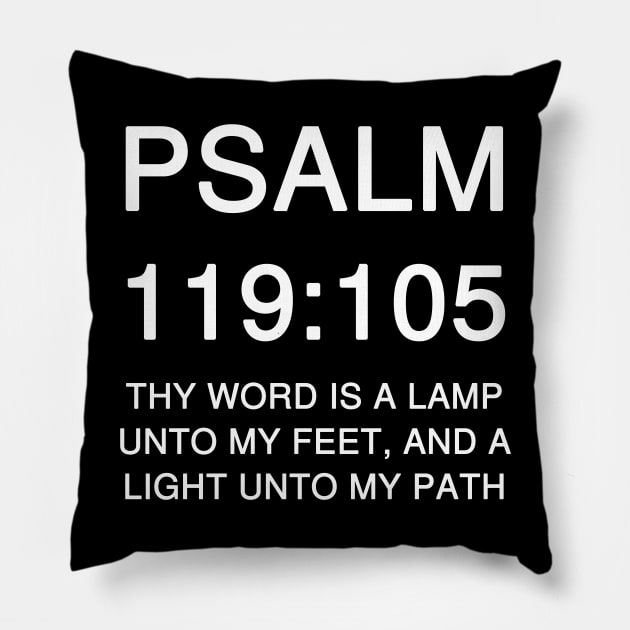 Psalms 119:105 Bible Verse King James Version (KJV) Pillow by Holy Bible Verses