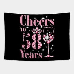 Cheers to 58 Years 1964 58Th Birthday Tapestry