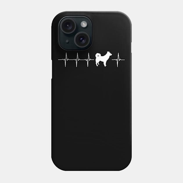 Alaskan Klee Kai Dog Heartbeat Phone Case by QUYNH SOCIU