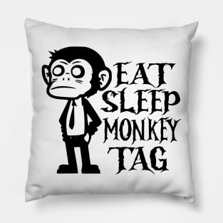 monkey Tag VR Gamer Shirt for Kids, Teen Eat Sleep monkey T-Shirt Pillow