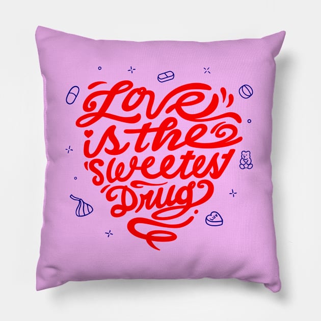 Love is sweet Pillow by Moe Tees