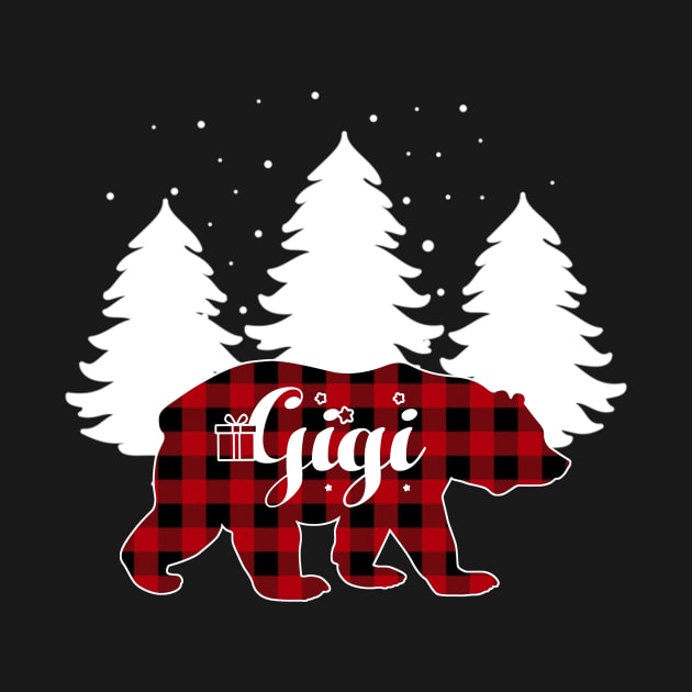 Buffalo Red Plaid Gigi Bear Matching Family Christmas by Kagina