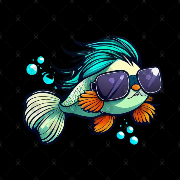 COOL BETTA FISH WITH SUNGLASSES by aiartify