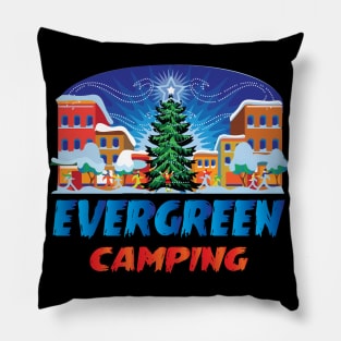 Evergreen Camping Winter Wonderland Gift Pillow