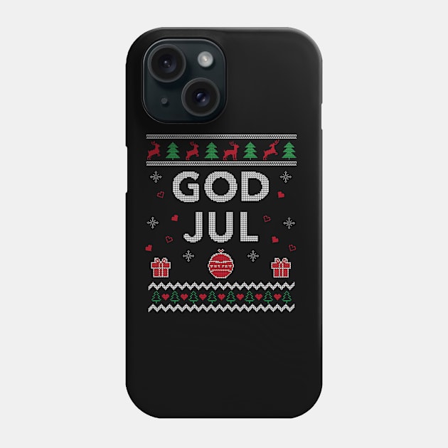 Merry Christmas Swedish Ugly Christmas Gift God Jul Design Phone Case by Dr_Squirrel