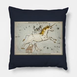 astronomy astrology chart dog on unicorn constellation Pillow