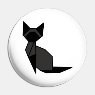 Origami Cat Gray and Black Pin