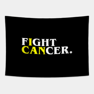 Fight Cancer (I Can), Yellow T-Shirt Tapestry