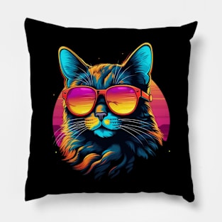 Retro Wave Chausie Cat Shirt Pillow