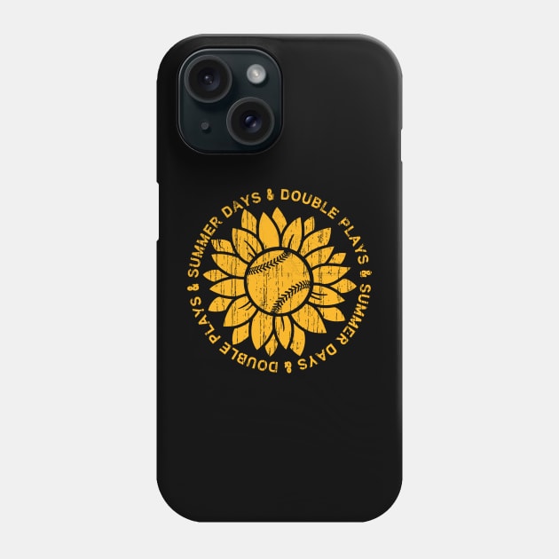 Sunny Days and Double Plays Baseball or Softball Summer Sunflower Fastpitch Original Phone Case by TeeCreations