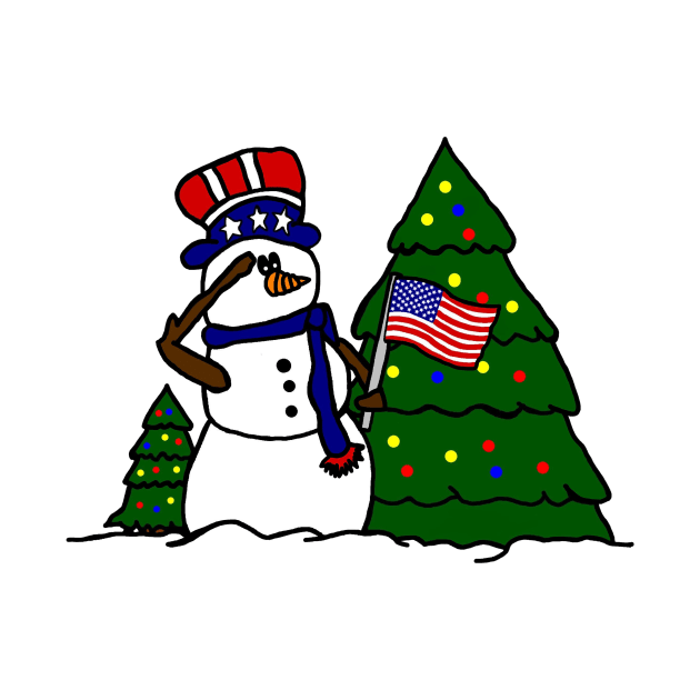 American Patriotic Christmas Snowman by imphavok