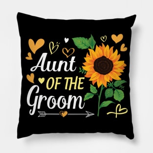 Sunflower Heart Aunt Of The Groom Husband Wife Wedding Day Pillow