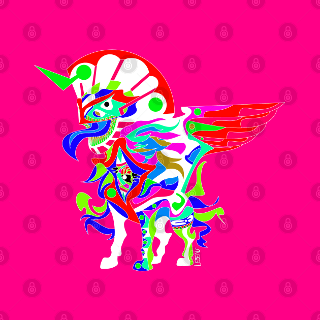 kaiju sphinx madness ecopop mexican patterns and colors by jorge_lebeau