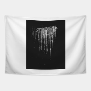 Overdramatic Icicles (Black and White) Tapestry