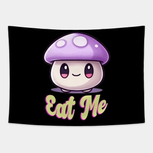 Cute Mushroom "Eat Me" Tapestry