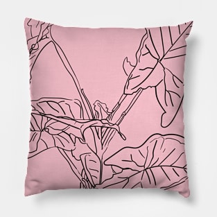 Arrowhead inddor house plant lineart Pillow