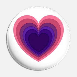 Paper cut effect heart Pin